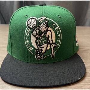 Mitchell & Ness Boston Celtics NBA Snapback Hat Adjustable Cap Green White Black